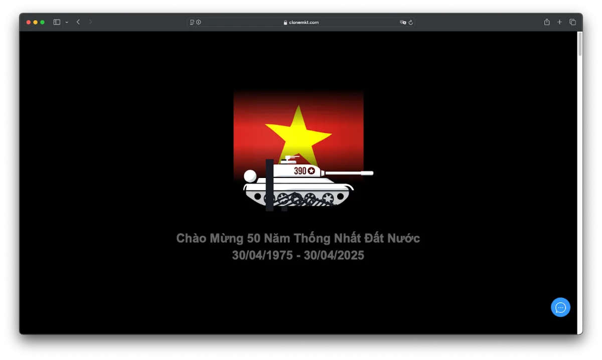 Cách chèn hiệu ứng chào mừng 30/4 vào website