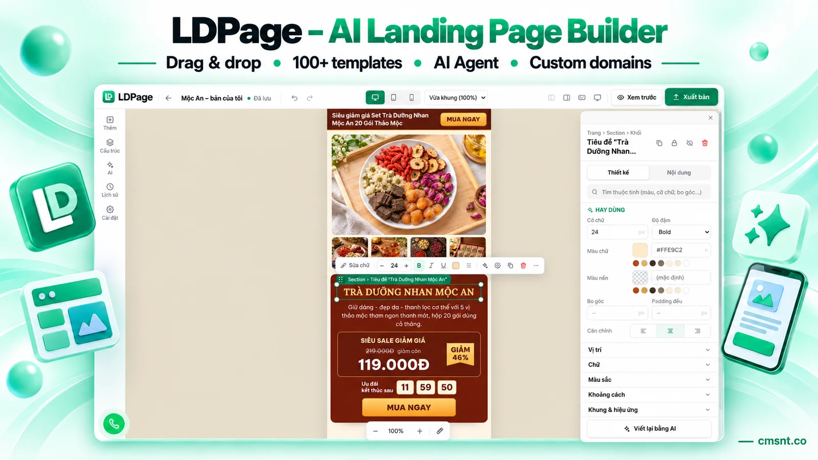 Product overview of LDPage - System for building unlimited Landing Pages & Homepages