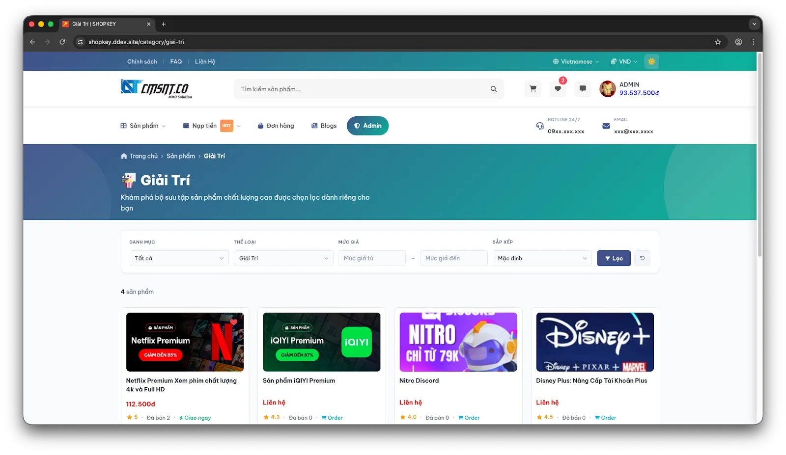 Tạo website bán tài khoản Premium bản quyền, bán key sản phẩm digital - ảnh 6