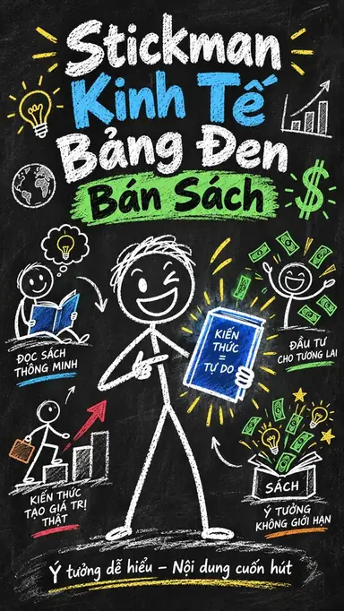 Tạo Video Stickman Kinh Tế Bảng Đen Bán Sách