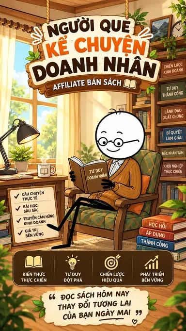 Tạo Video Người Que Kể Chuyện Doanh Nhân - Affiliate Bán Sách